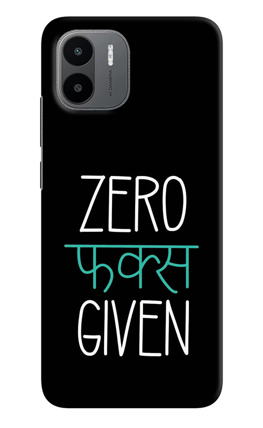Zero Fucks Given Redmi A1/A2 Hard Case Back Cover by Casekaro