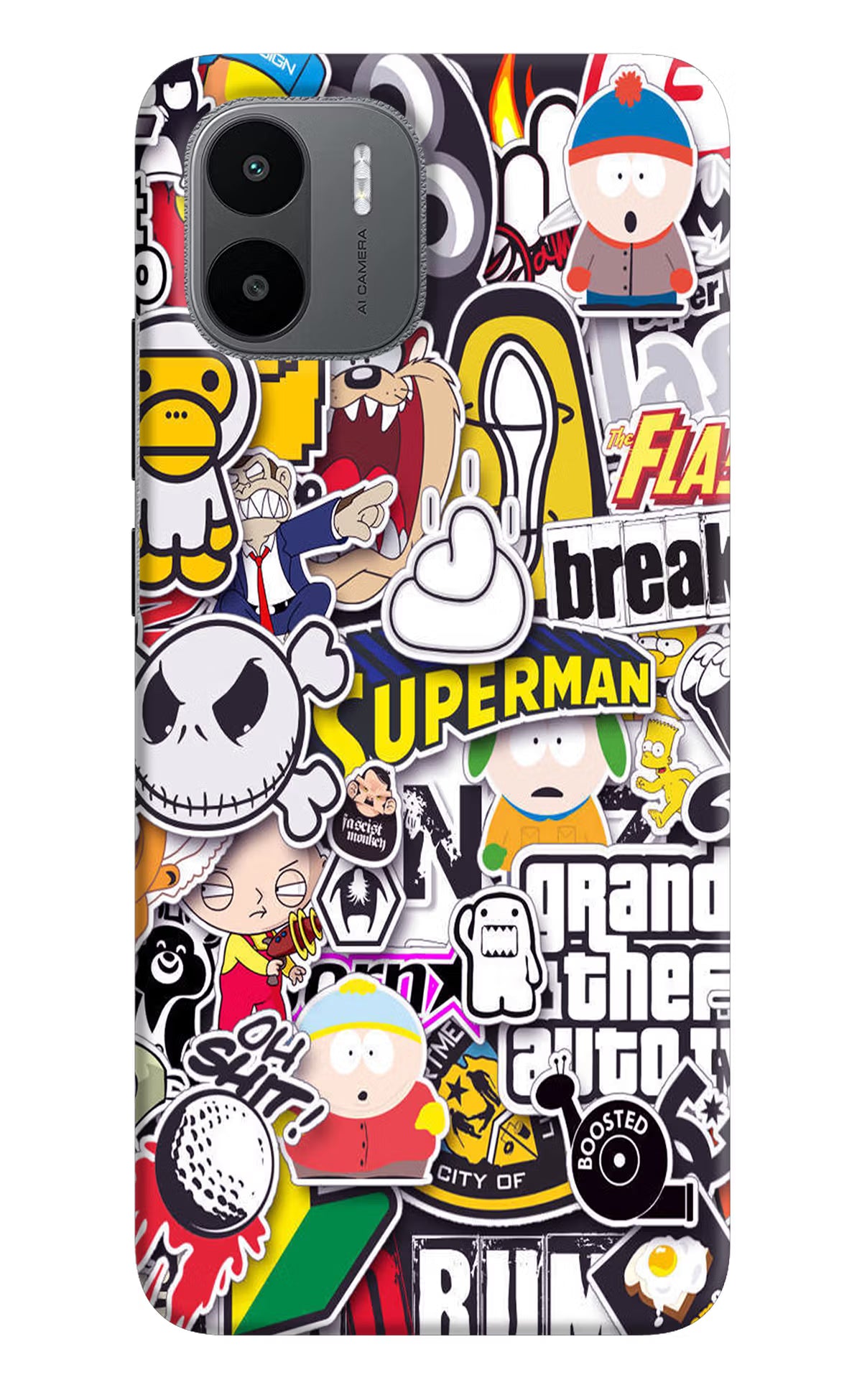 Sticker Bomb Redmi A1/A2 Hard Case Back Cover by Casekaro