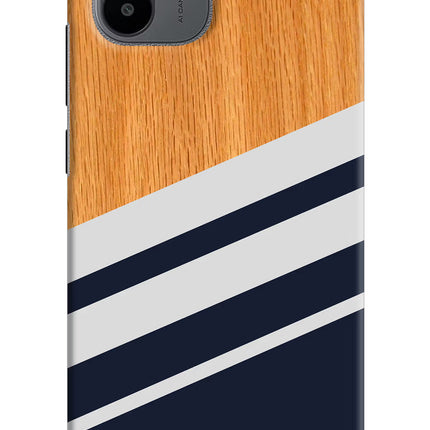 Blue and white wooden Redmi A1/A2 Hard Case Back Cover by Casekaro