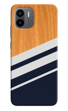 Blue and white wooden Redmi A1/A2 Hard Case Back Cover by Casekaro