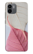 White Pink Leaf Redmi A1/A2 Hard Case Back Cover by Casekaro