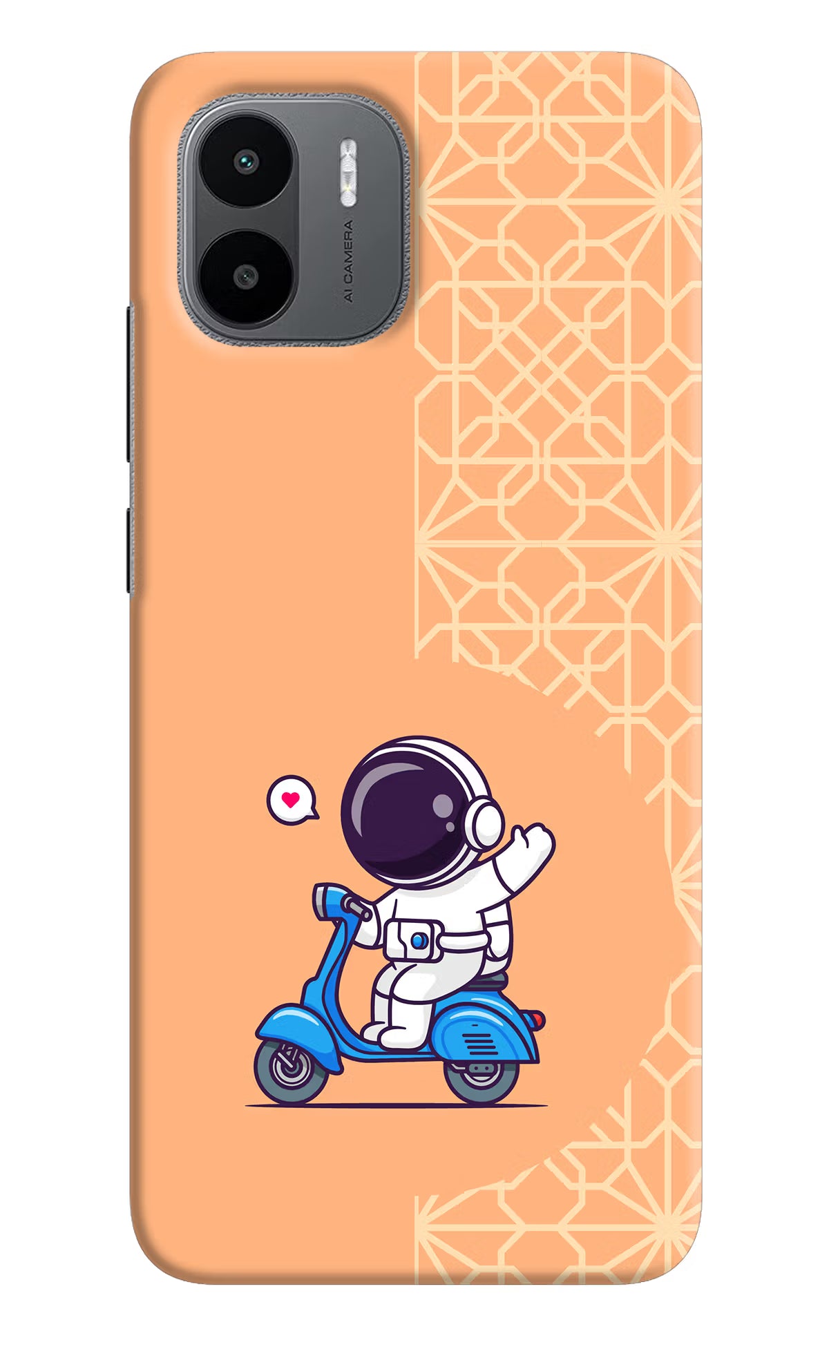 Cute Astronaut Riding Redmi A1/A2 Hard Case Back Cover by Casekaro