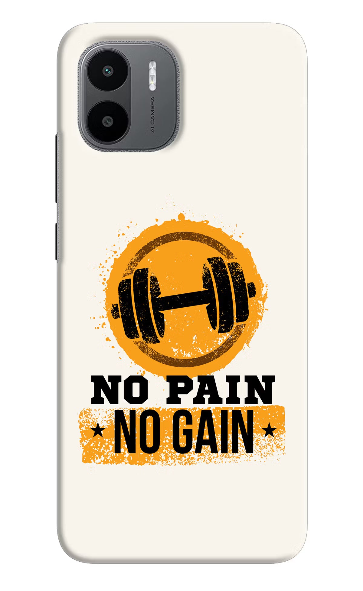 No Pain No Gain Redmi A1/A2 Hard Case Back Cover by Casekaro