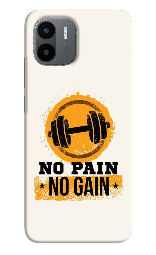 No Pain No Gain Redmi A1/A2 Hard Case Back Cover by Casekaro