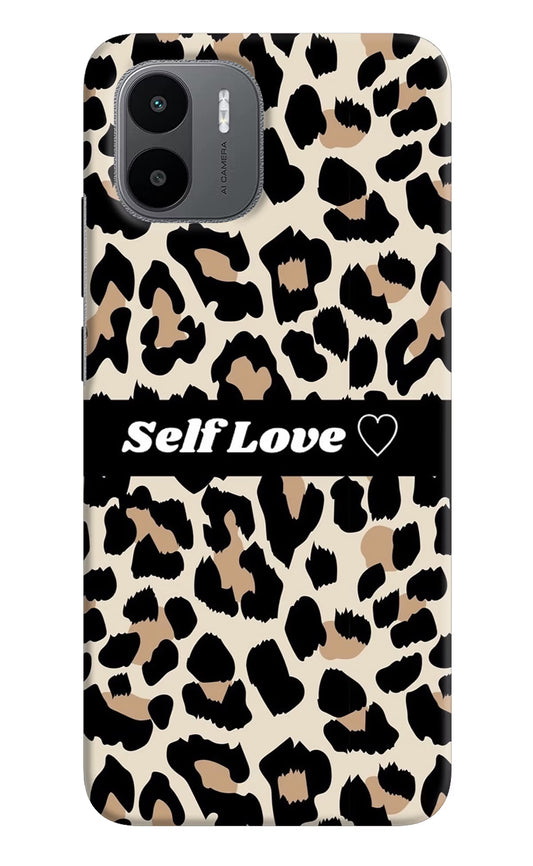 Leopard Print Self Love Redmi A1/A2 Hard Case Back Cover by Casekaro