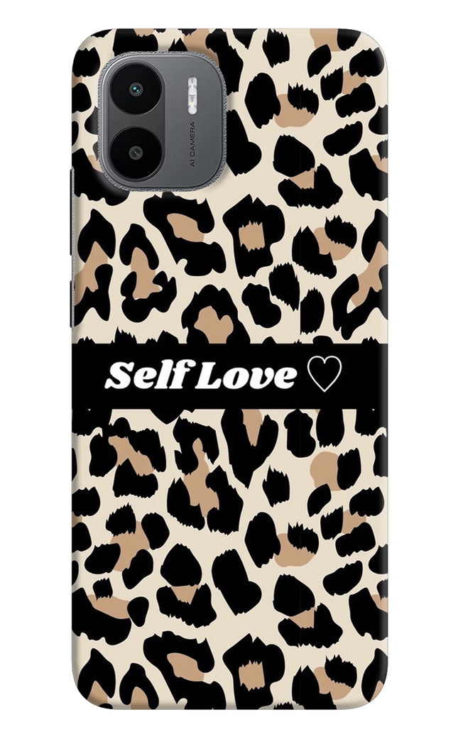 Leopard Print Self Love Redmi A1/A2 Hard Case Back Cover by Casekaro