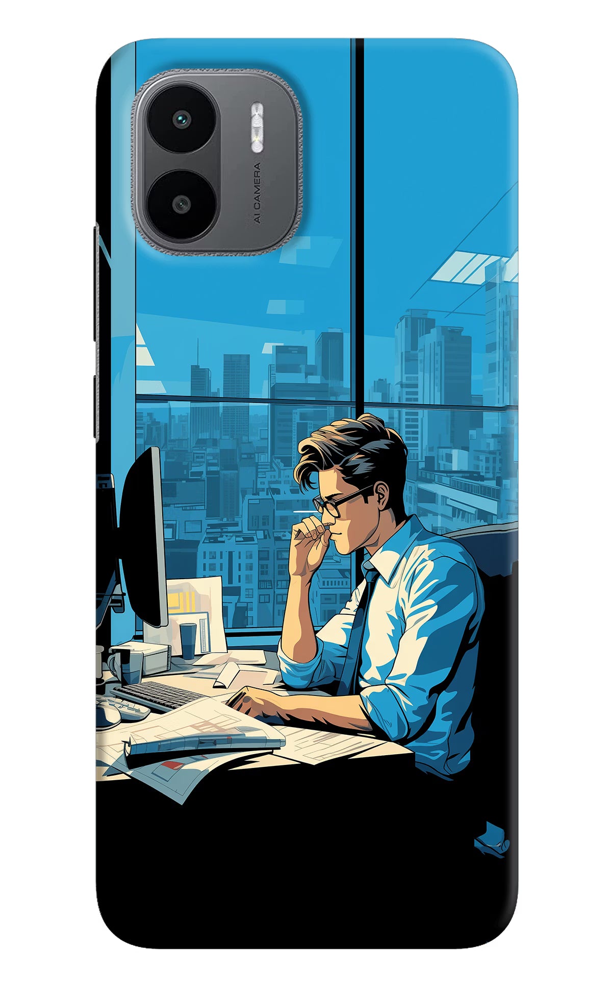 Focused Hustler (AI Generated) Redmi A1/A2 Hard Case Back Cover by Casekaro