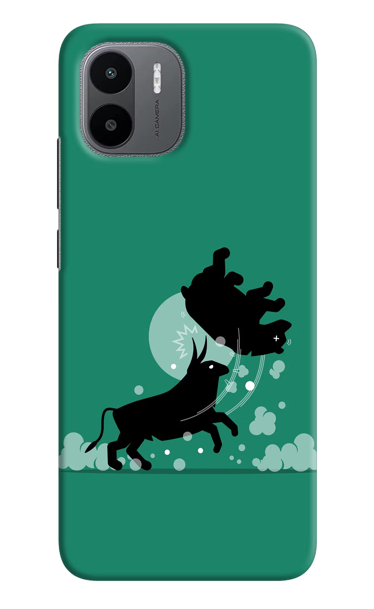 Bull Conqueror Redmi A1/A2 Hard Case Back Cover by Casekaro