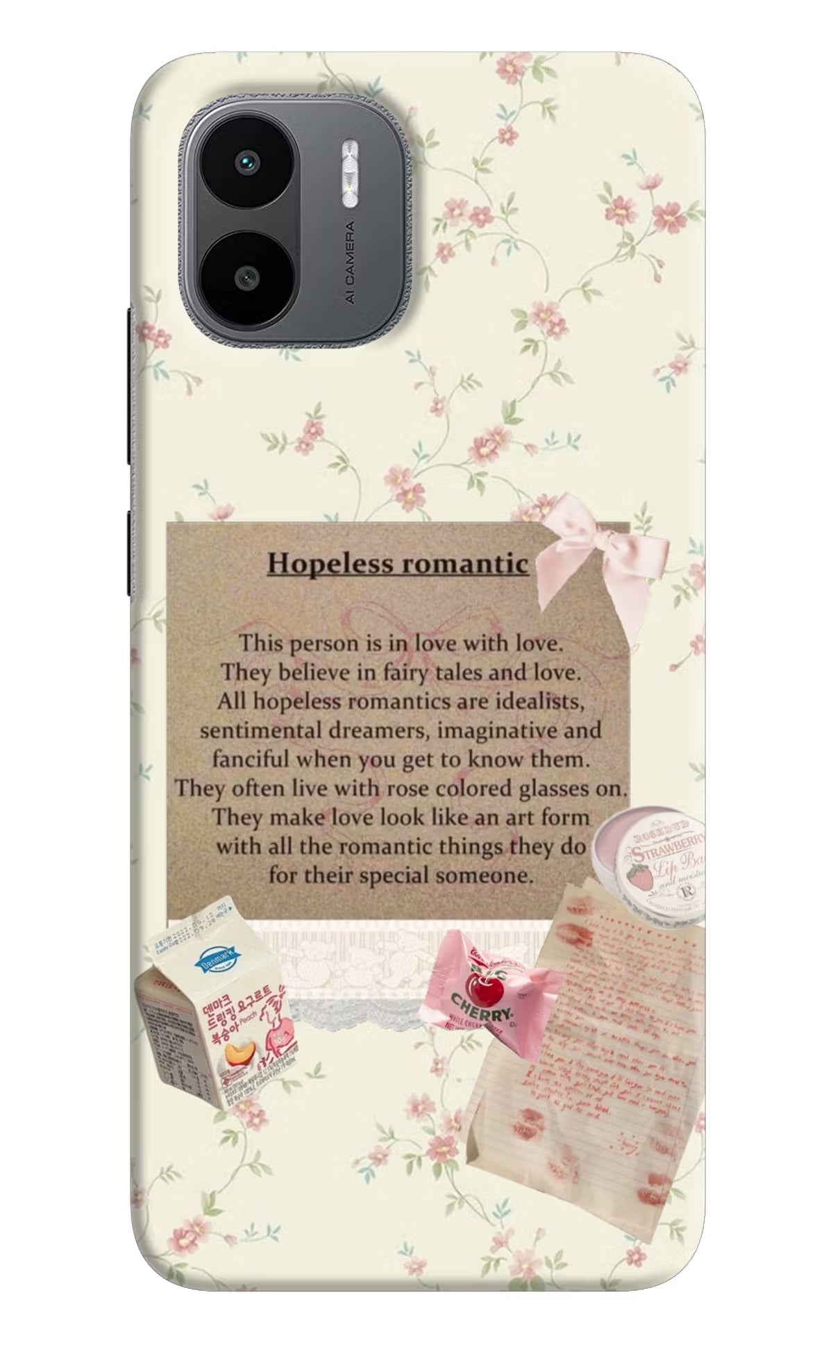 Hopeless Romantic Redmi A1/A2 Hard Case Back Cover by Casekaro