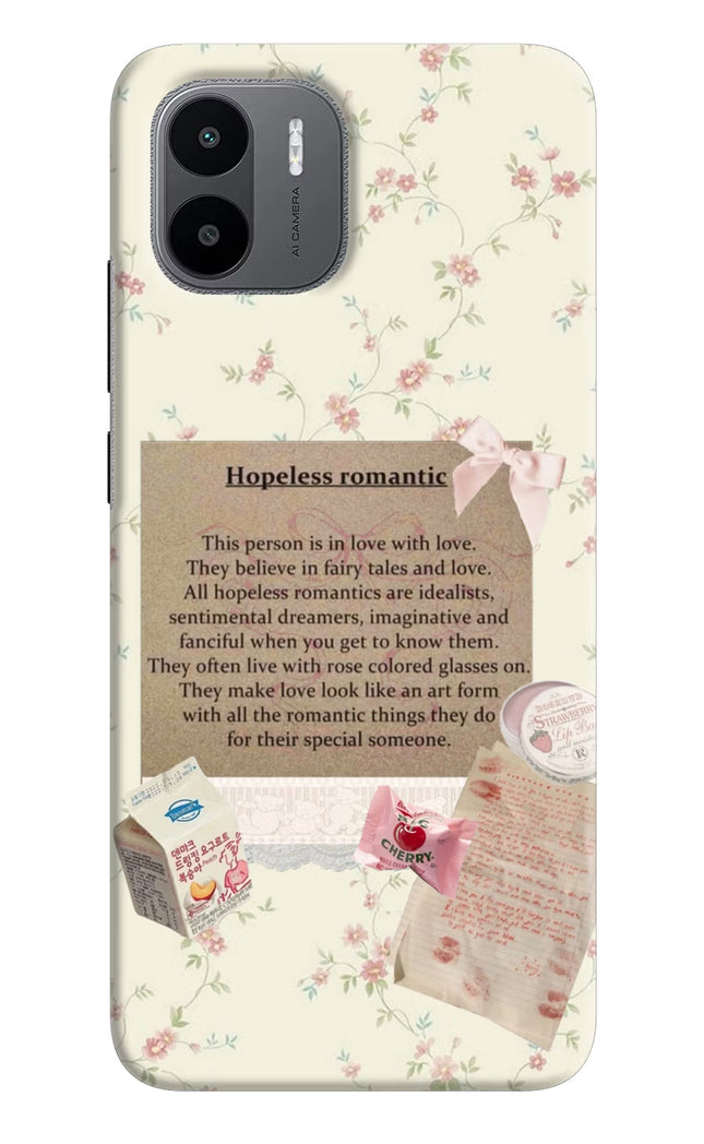 Hopeless Romantic Redmi A1/A2 Hard Case Back Cover by Casekaro