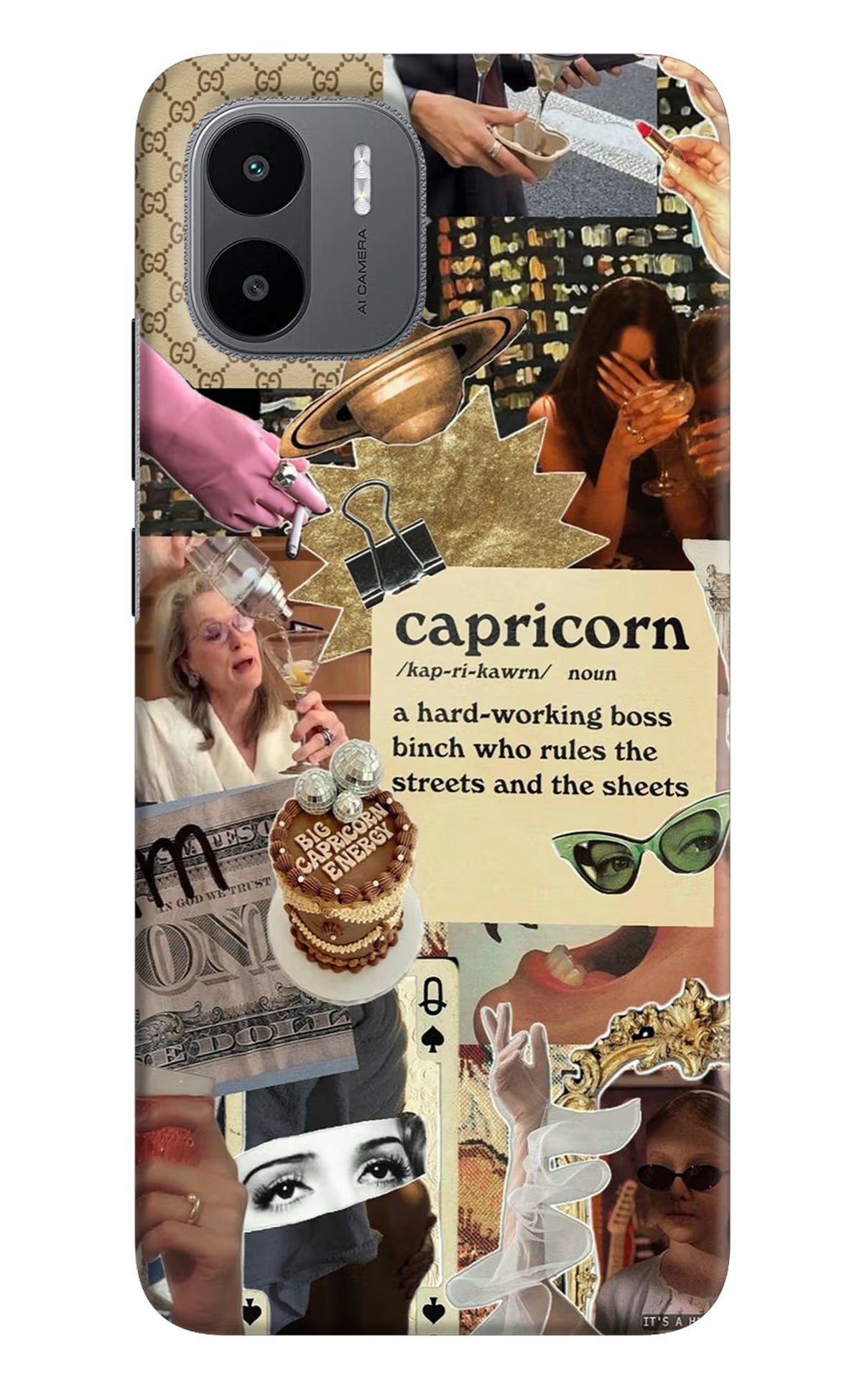 Capricorn Zodiac Redmi A1/A2 Hard Case Back Cover by Casekaro