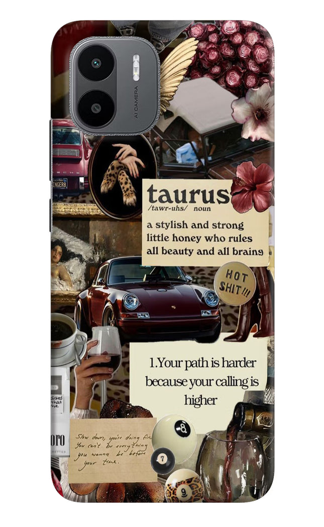 Taurus Zodiac Redmi A1/A2 Hard Case Back Cover by Casekaro