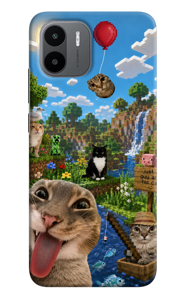 Minecraft Cat Chaos Redmi A1/A2 Hard Case Back Cover by Casekaro