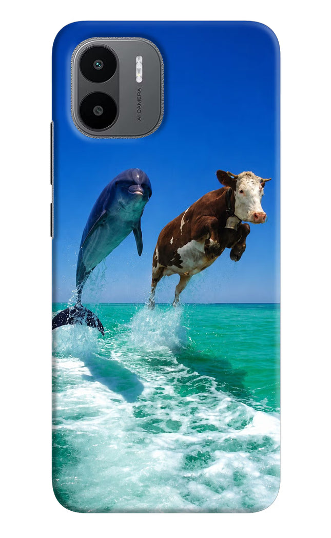 Dolphin vs Cow Redmi A1/A2 Hard Case Back Cover by Casekaro