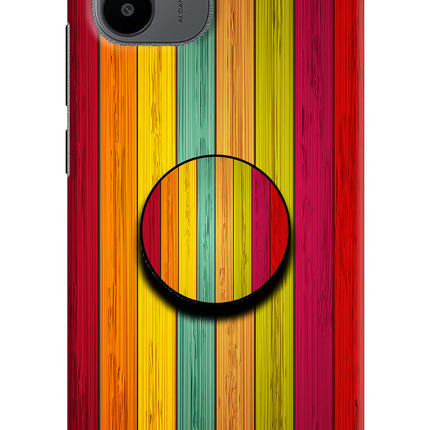 Multicolor Wooden Redmi A1/A2 Pop Case by Casekaro