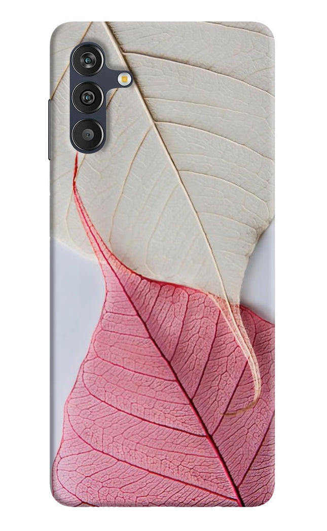White Pink Leaf Samsung M13 4G Back Cover