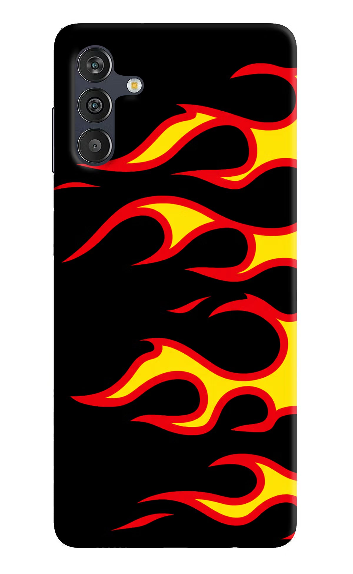 Side Sweep Flames Samsung M13 4G Hard Case Back Cover by Casekaro
