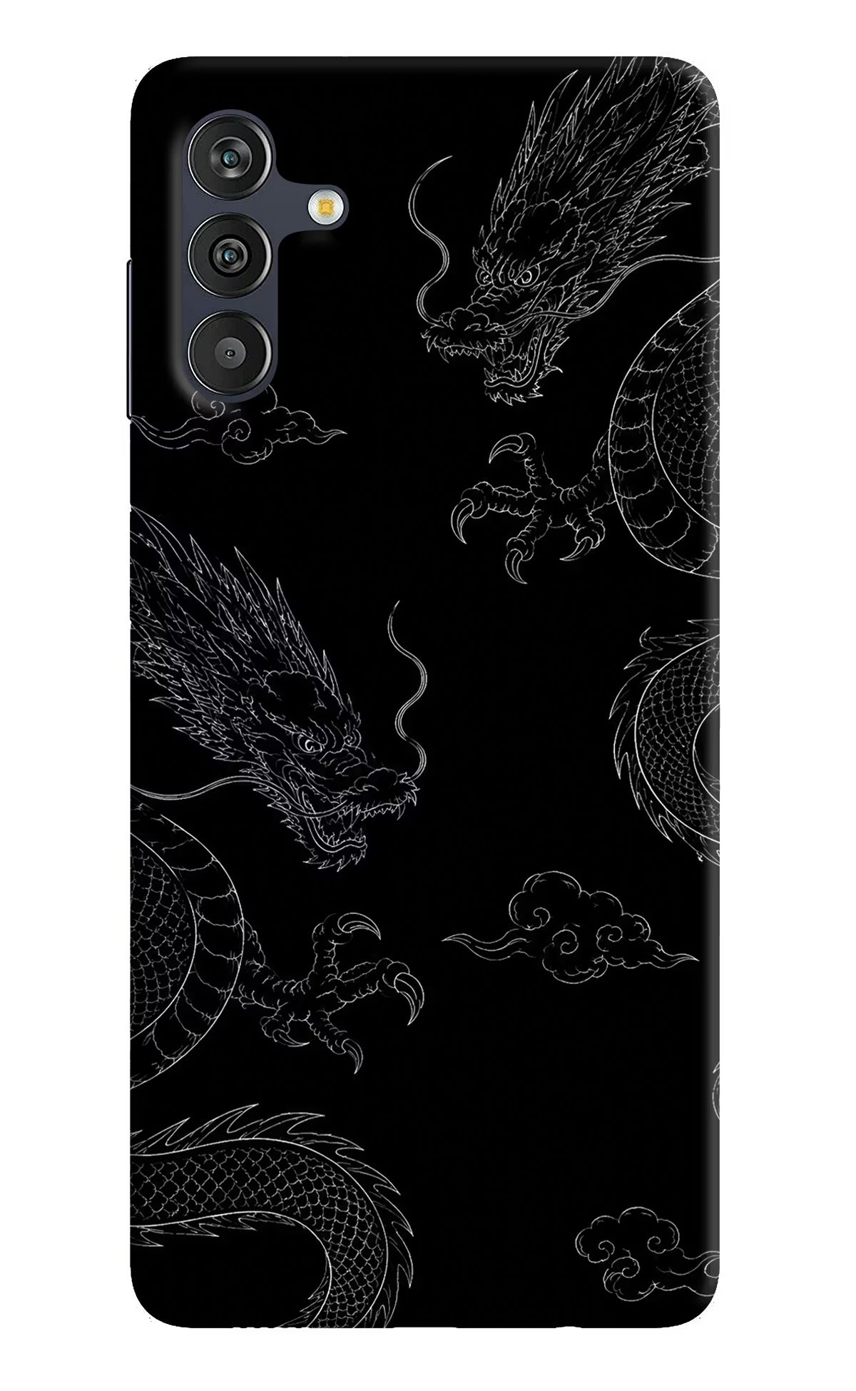 Twin Dragons Samsung M13 4G Hard Case Back Cover by Casekaro
