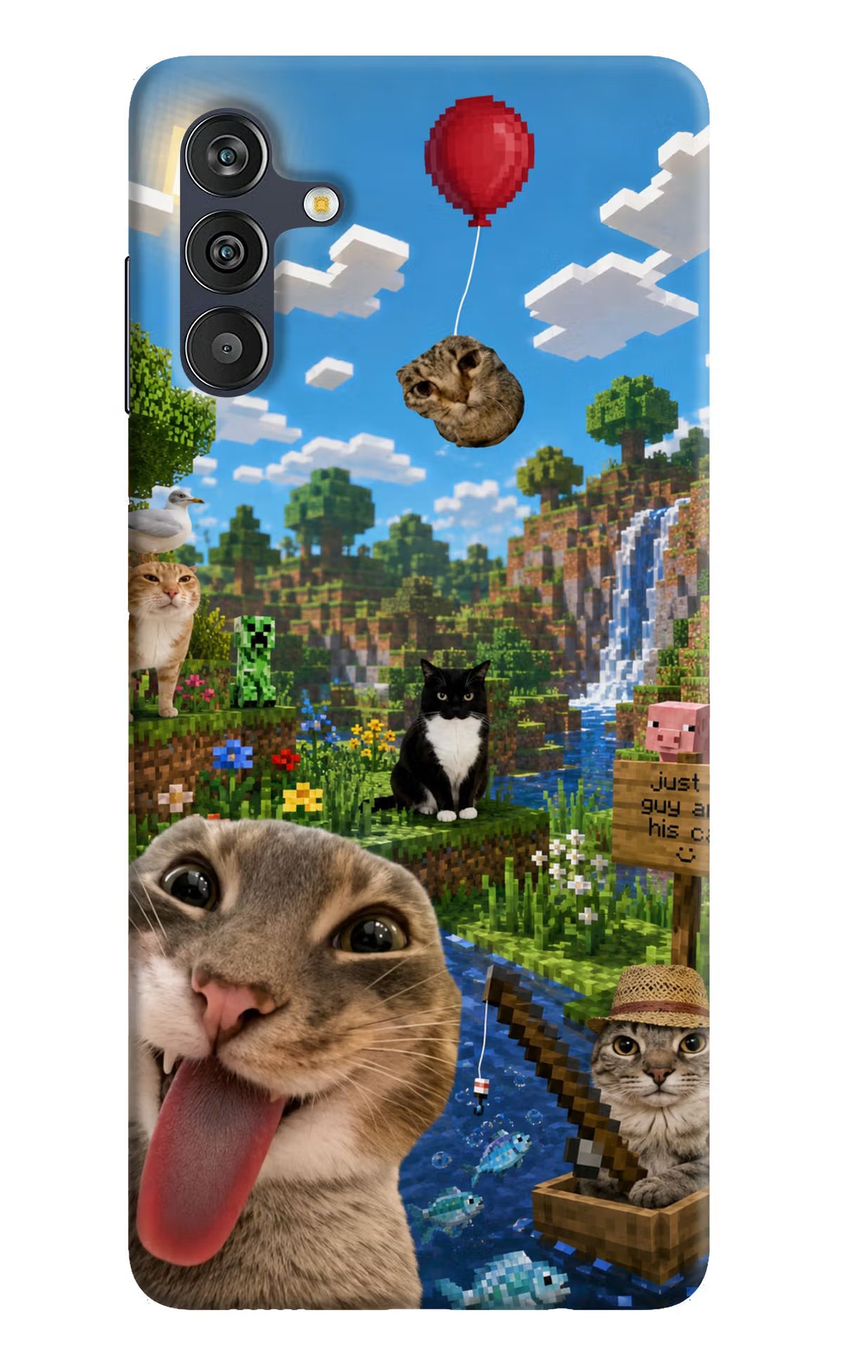 Minecraft Cat Chaos Samsung M13 4G Back Cover