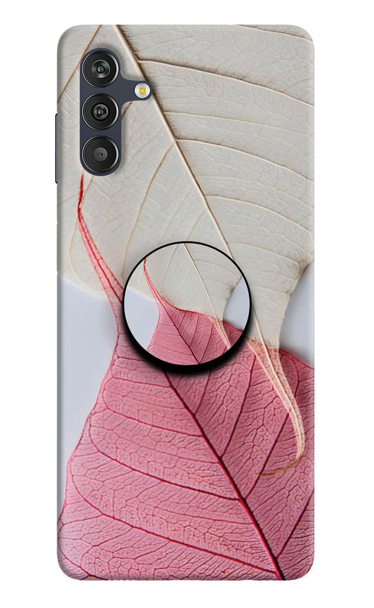 White Pink Leaf Samsung M13 4G Pop Case