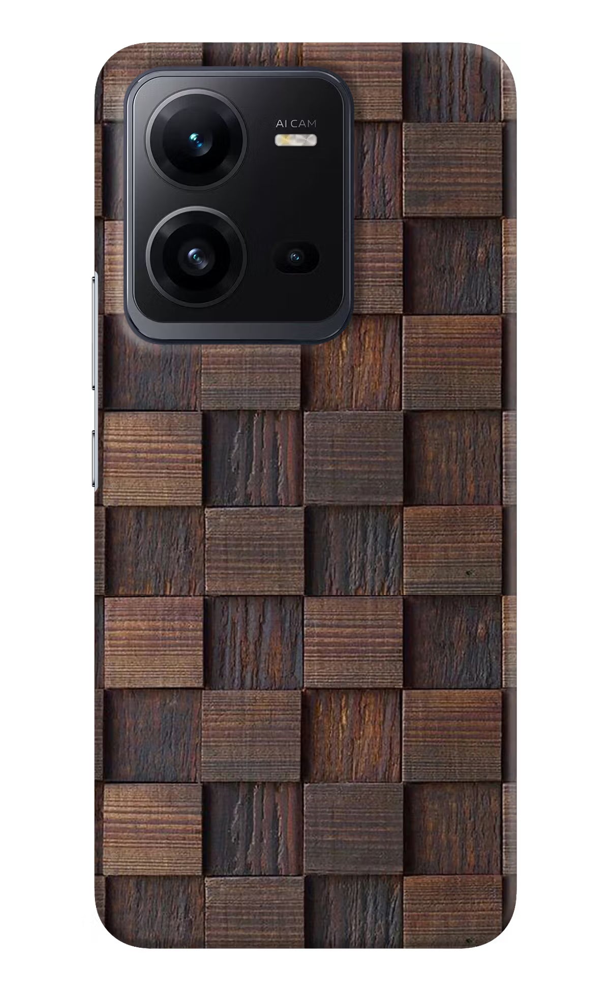 Wooden Cube Design Vivo V25 5G Hard Case Back Cover by Casekaro