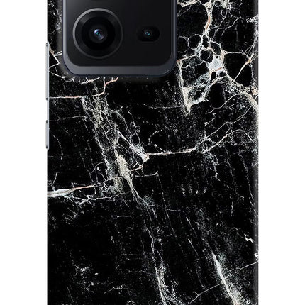 Black Marble Texture Vivo V25 5G Hard Case Back Cover by Casekaro