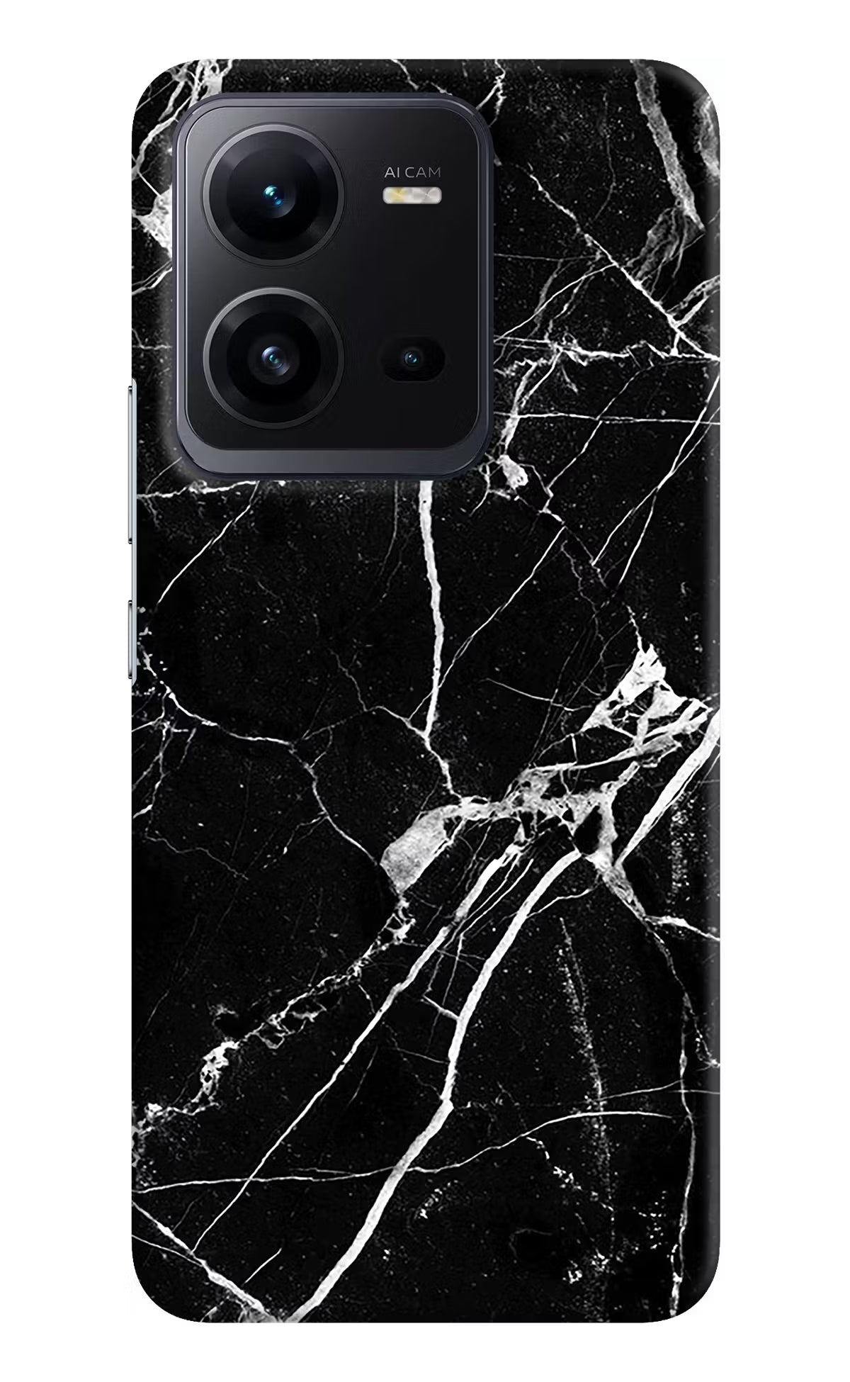 Black Marble Pattern Vivo V25 5G Hard Case Back Cover by Casekaro