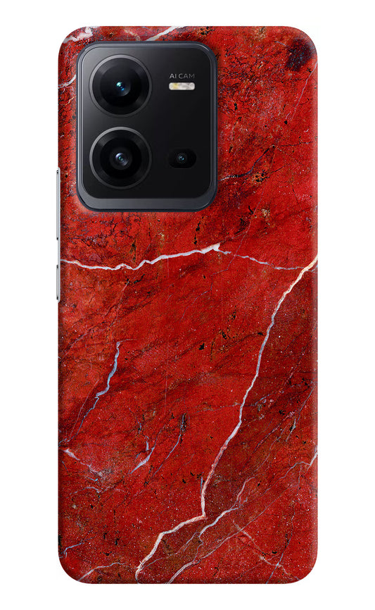 Red Marble Design Vivo V25 5G Hard Case Back Cover by Casekaro