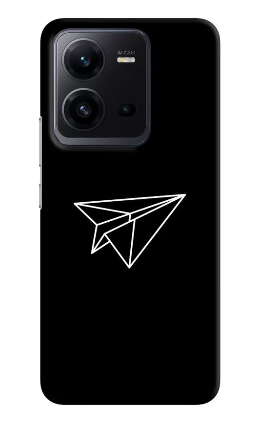 Paper Plane White Vivo V25 5G Hard Case Back Cover by Casekaro