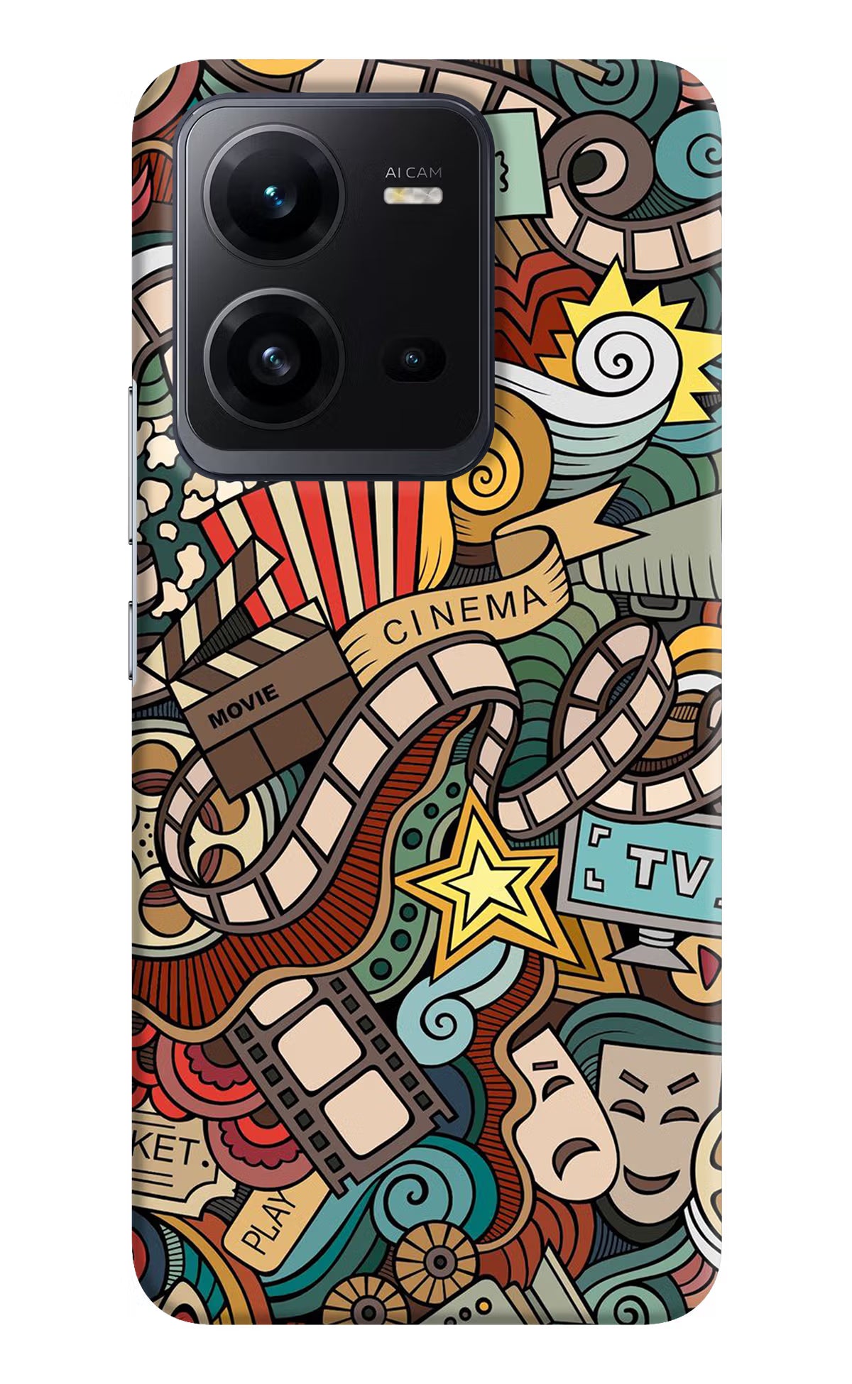 Cinema Abstract Vivo V25 5G Hard Case Back Cover by Casekaro