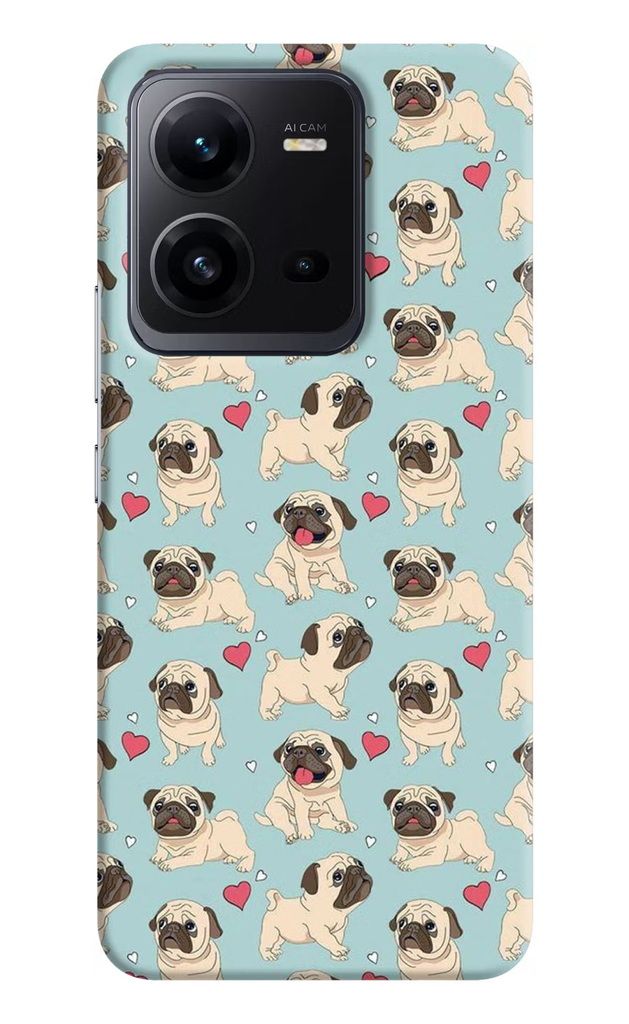 Pug Dog Vivo V25 5G Back Cover, Hard case