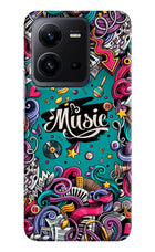 Music Graffiti Vivo V25 5G Hard Case Back Cover by Casekaro