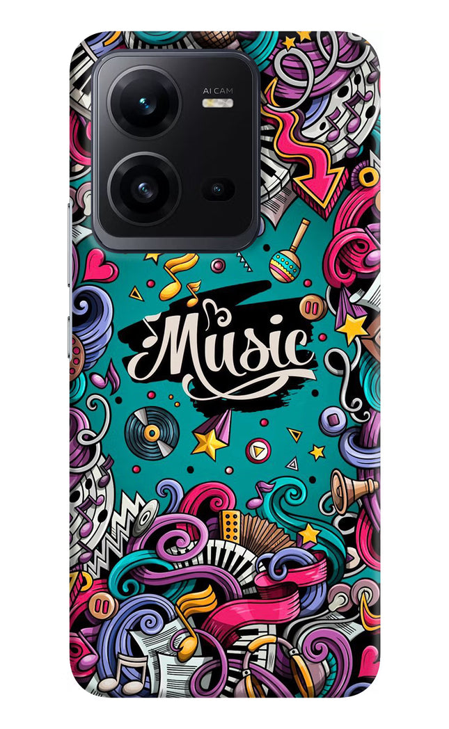 Music Graffiti Vivo V25 5G Hard Case Back Cover by Casekaro