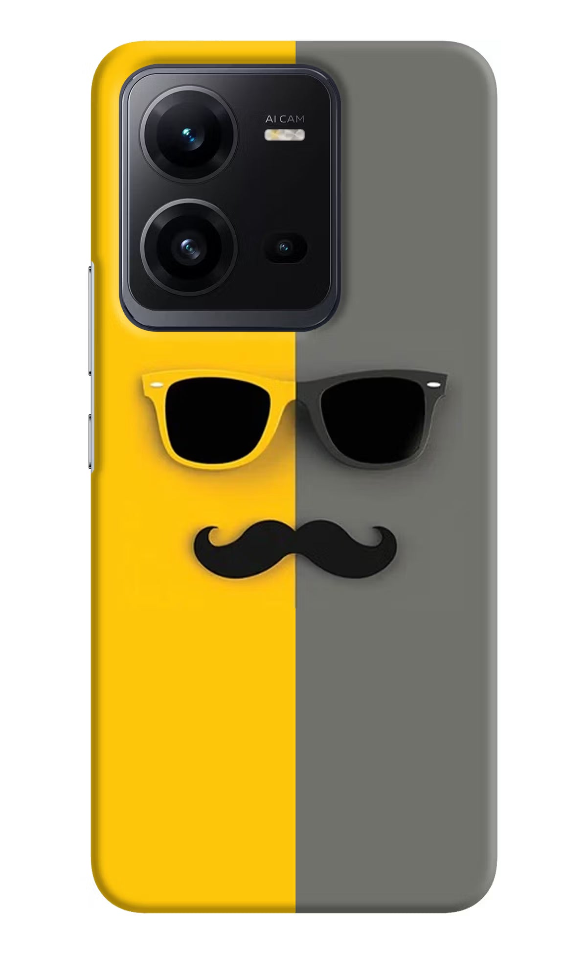 Sunglasses with Mustache Vivo V25 5G Hard Case Back Cover by Casekaro