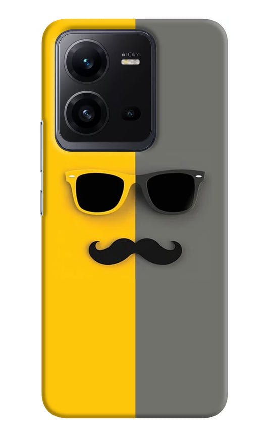 Sunglasses with Mustache Vivo V25 5G Hard Case Back Cover by Casekaro