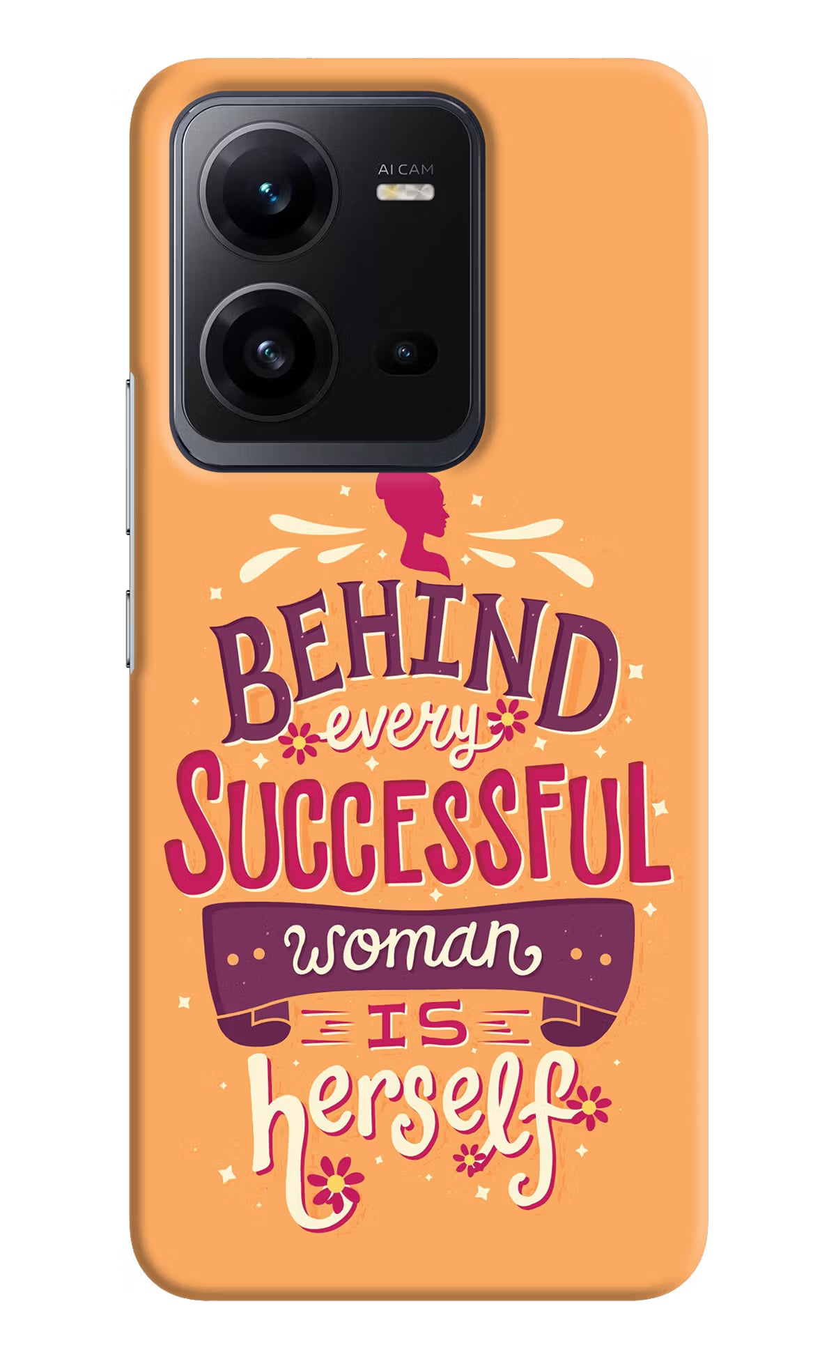 Behind Every Successful Woman There Is Herself Vivo V25 5G Hard Case Back Cover by Casekaro