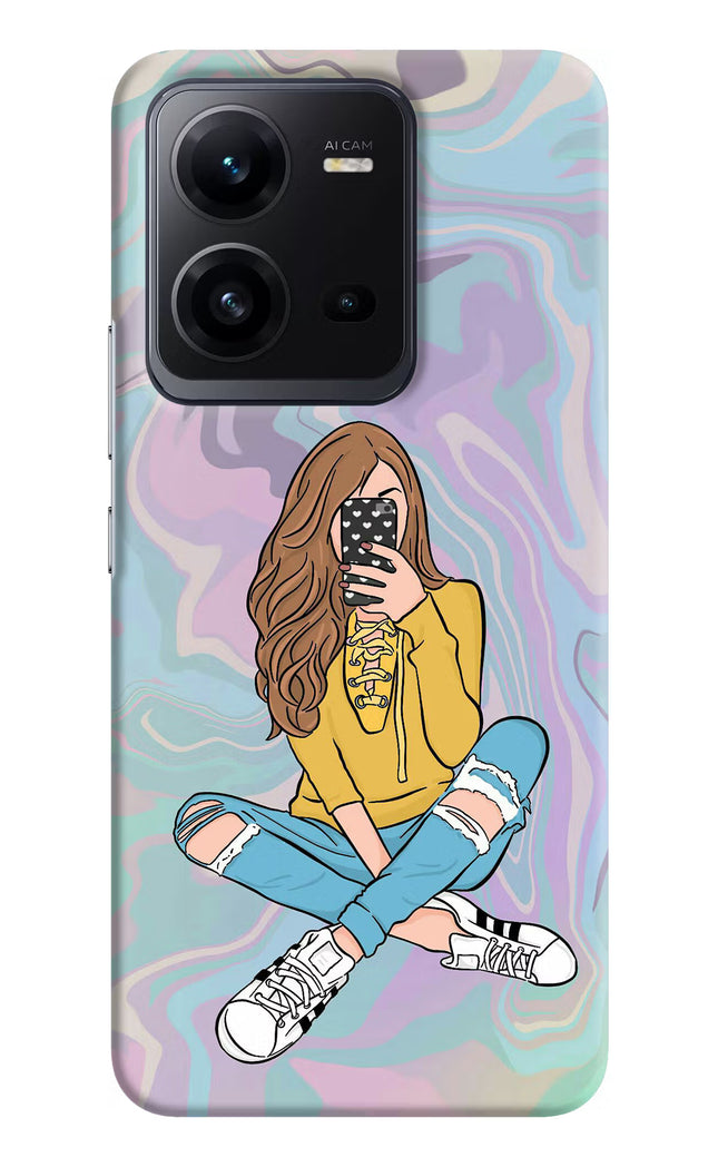 Selfie Girl Vivo V25 5G Hard Case Back Cover by Casekaro