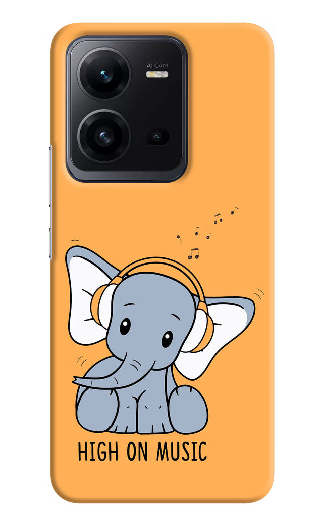 High On Music Vivo V25 5G Hard Case Back Cover by Casekaro