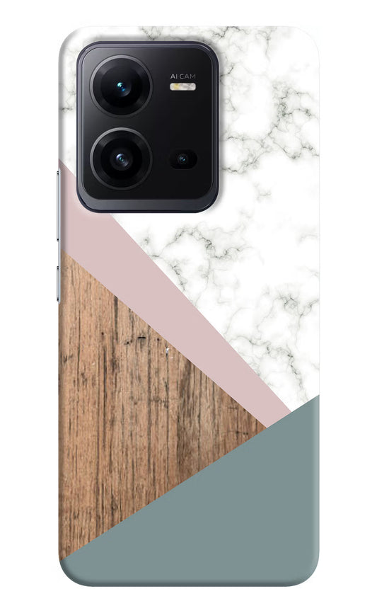 Marble wood Abstract Vivo V25 5G Hard Case Back Cover by Casekaro