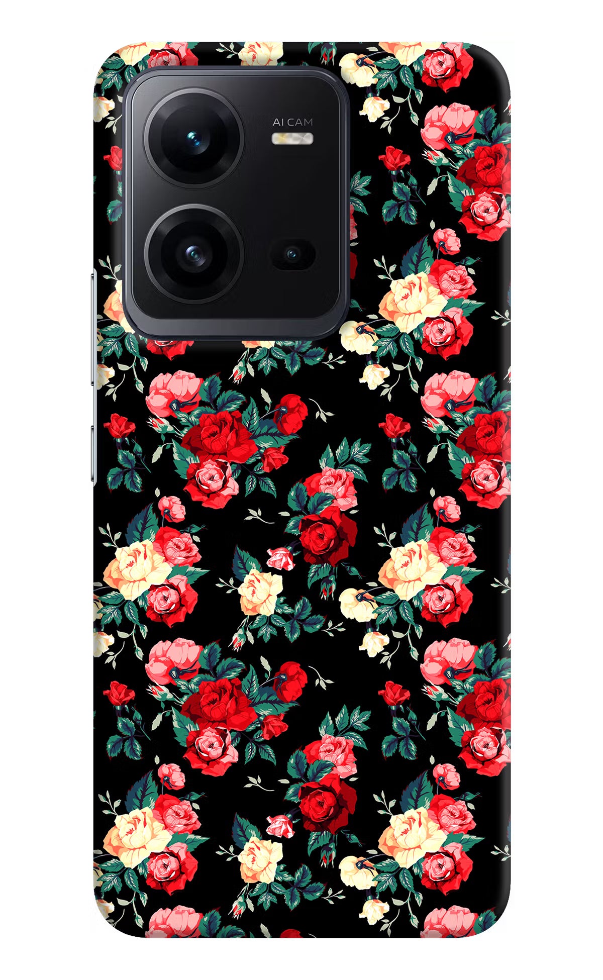 Rose Pattern Vivo V25 5G Hard Case Back Cover by Casekaro