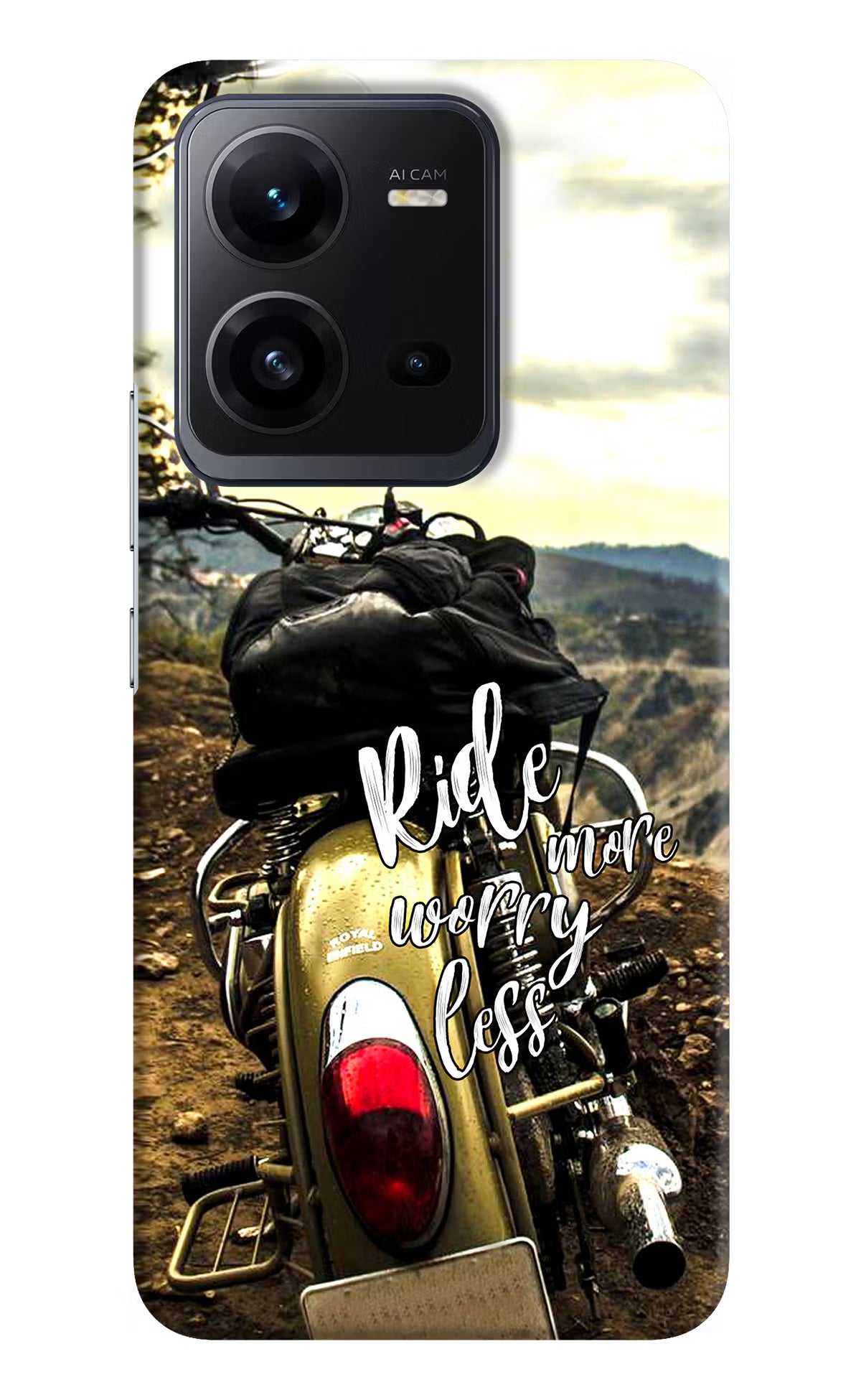 Ride More Worry Less Vivo V25 5G Hard Case Back Cover by Casekaro