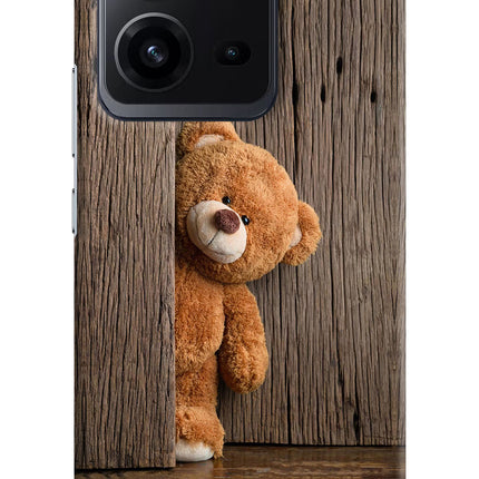 Teddy Wooden Vivo V25 5G Hard Case Back Cover by Casekaro