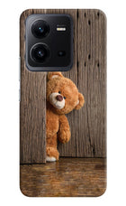 Teddy Wooden Vivo V25 5G Hard Case Back Cover by Casekaro