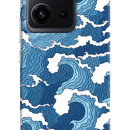 Blue Waves Vivo V25 5G Hard Case Back Cover by Casekaro