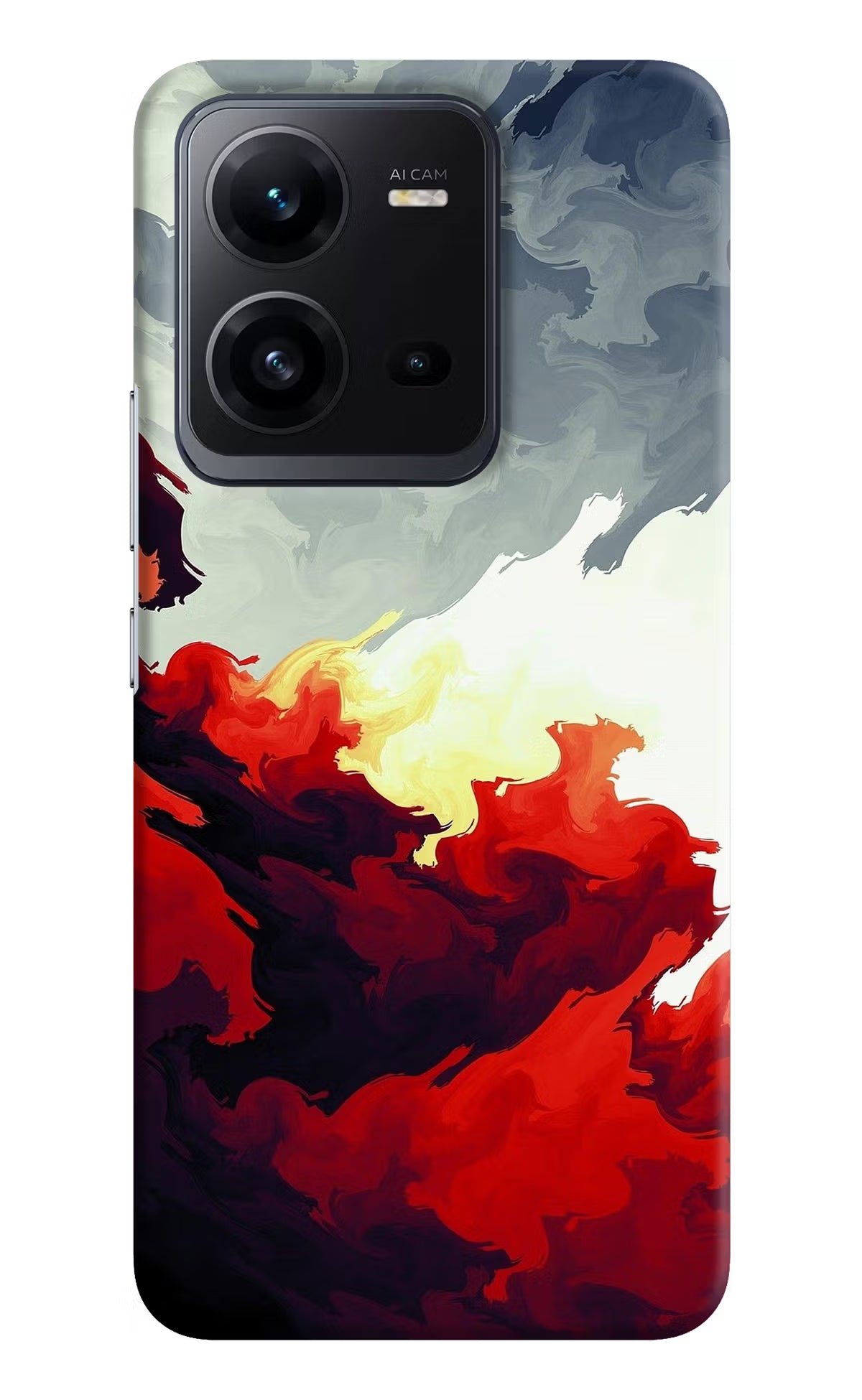 Fire Cloud Vivo V25 5G Hard Case Back Cover by Casekaro