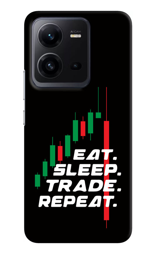 Eat Sleep Trade Repeat Vivo V25 5G Hard Case Back Cover by Casekaro