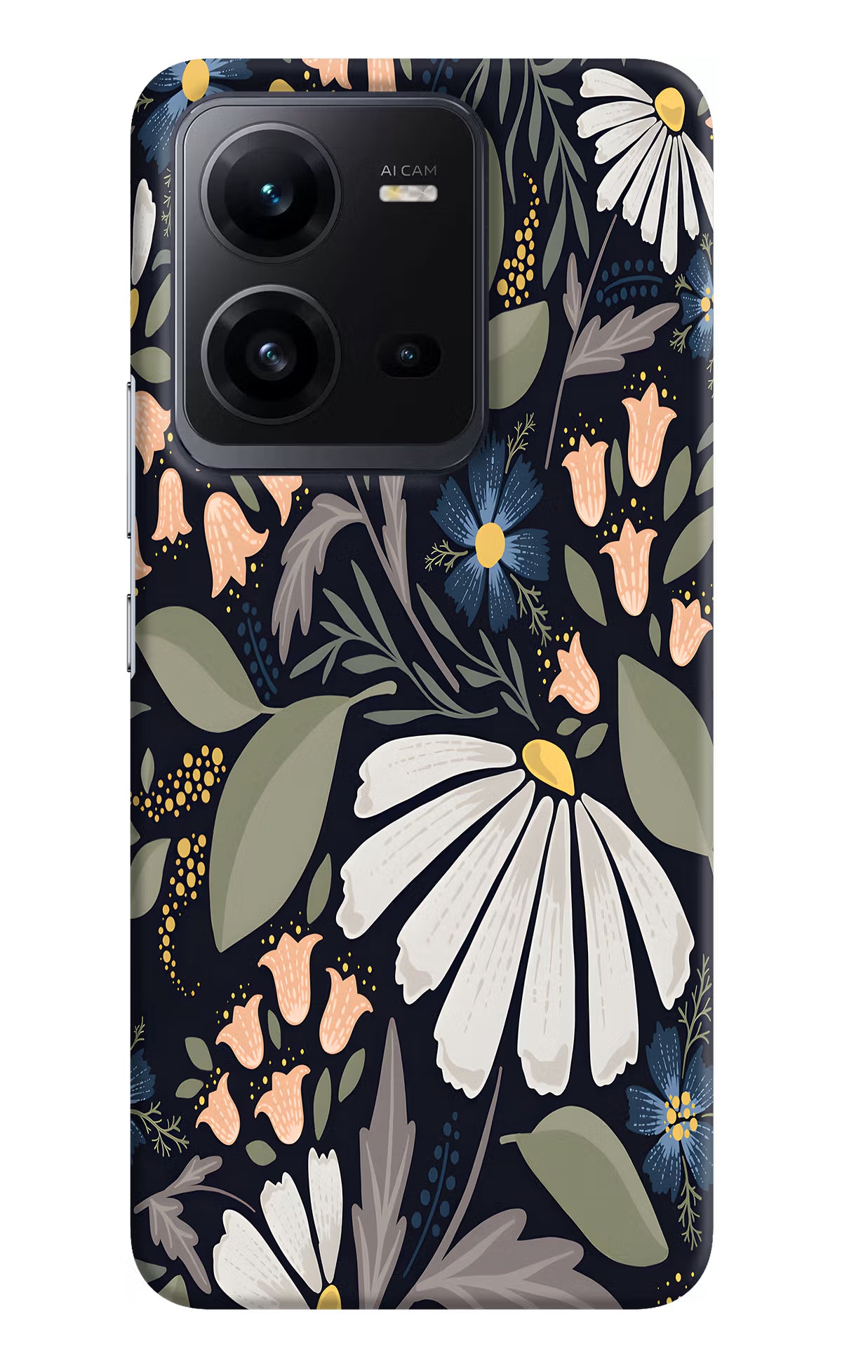 Flowers Art Vivo V25 5G Hard Case Back Cover by Casekaro