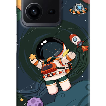 Cartoon Astronaut Vivo V25 5G Hard Case Back Cover by Casekaro