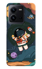 Cartoon Astronaut Vivo V25 5G Hard Case Back Cover by Casekaro