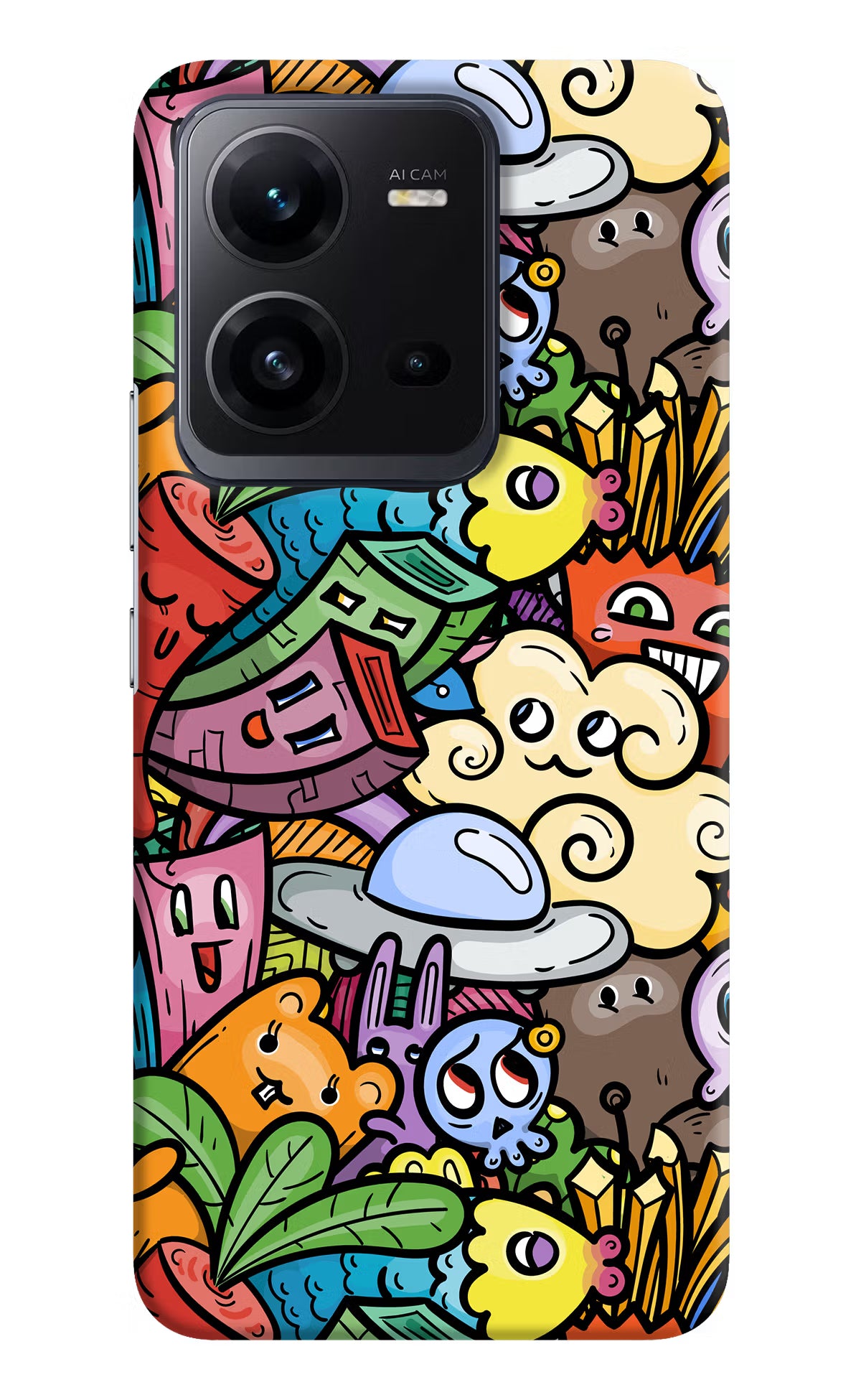 Veggie Doodle Vivo V25 5G Hard Case Back Cover by Casekaro